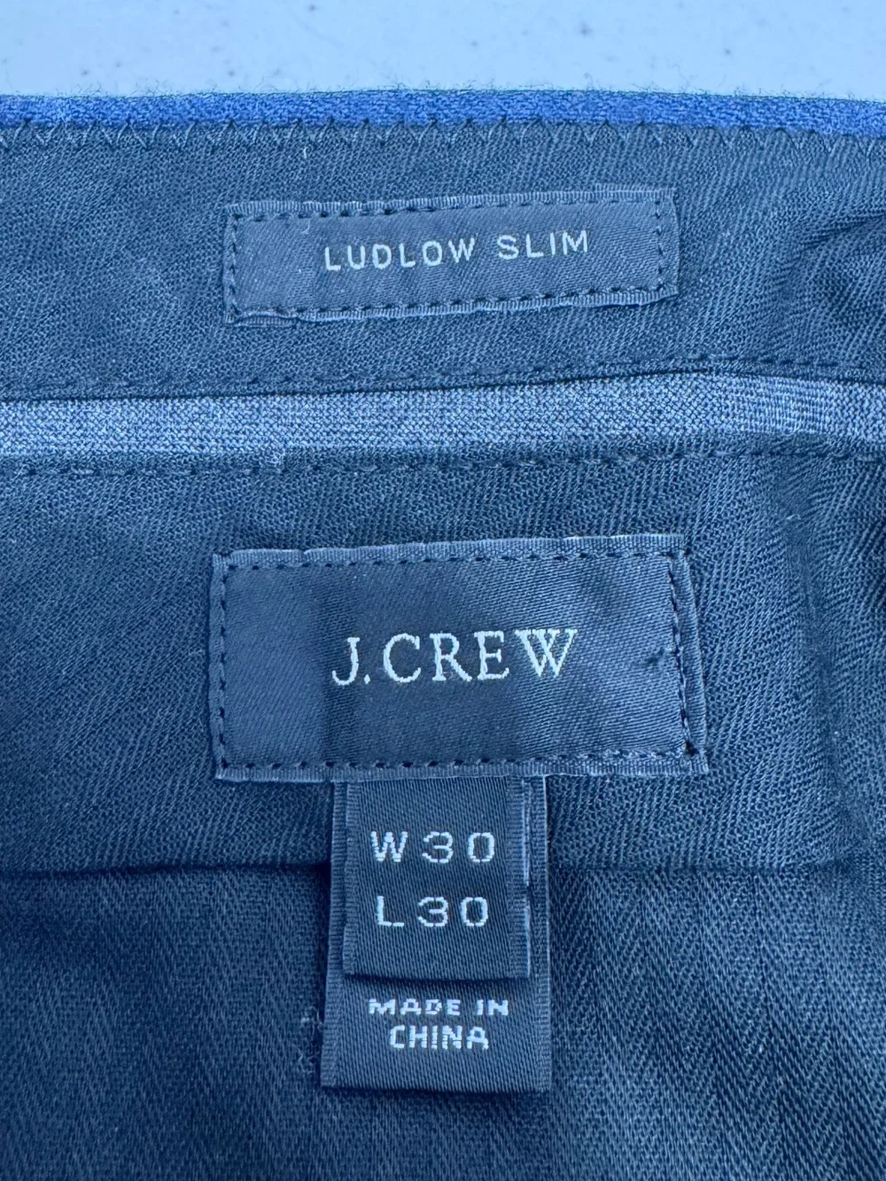 J.Crew Men Ludlow Slim Wool Windowpane Blue Trouser Pant Size 30